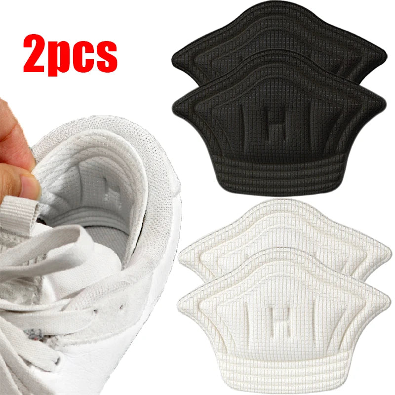 2pcs Shoe Heel Cushion Pads: Adjustable Antiwear Inserts with Heel Protector Sticker for Sports Shoes