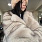 2024 Winter Fashion: Luxury Brand Gradient Animal Color Faux Fur Coat for Women - Loose, Oversized Long Fluffy Overcoat Outerwear