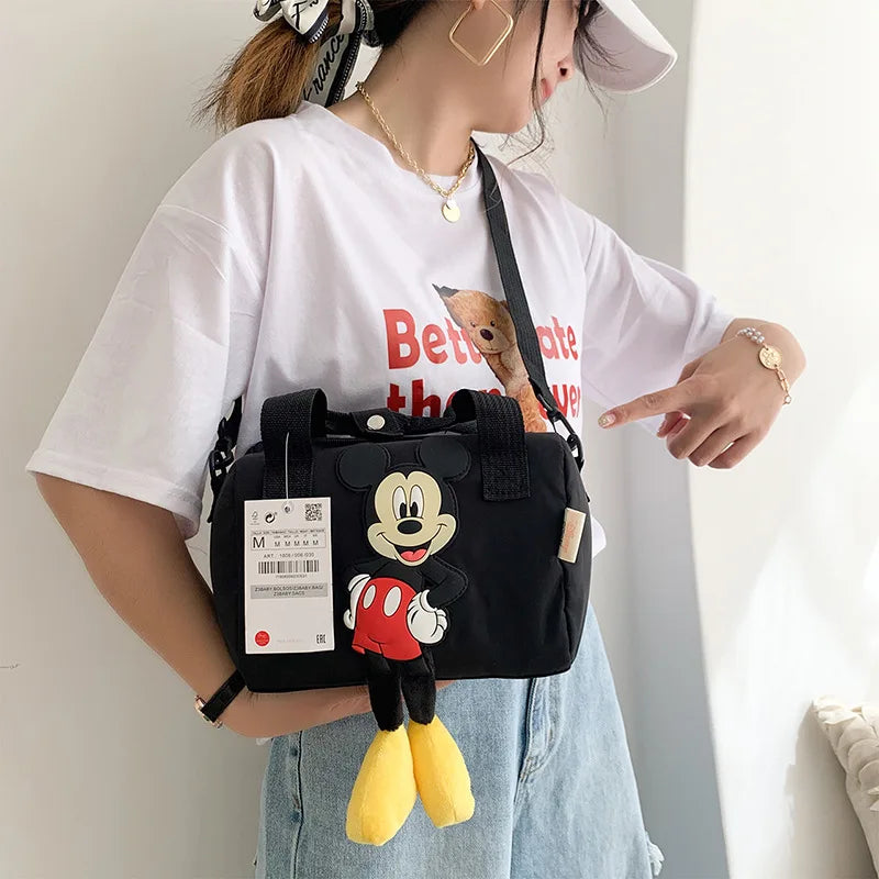 2024 New Disney Shoulder Bag: Cartoon Mickey Mouse Nylon Bag for Women - Cute Anime Fashion Handbag, Ideal Gift for Girls