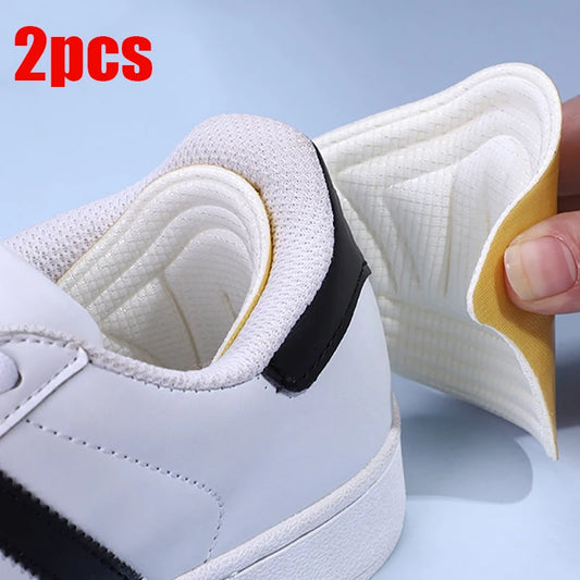 2pcs Shoe Heel Cushion Pads: Adjustable Antiwear Inserts with Heel Protector Sticker for Sports Shoes
