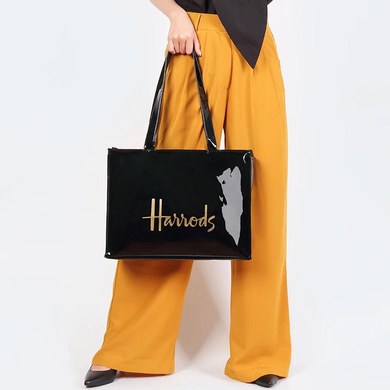 Elevate Your Style with Simple, Stylish PVC Reusable Shopping Purses: Luxury Brand Eco-Friendly Tote Shopper Bag, Large and Waterproof - Perfect for Your Summer Beach Style!