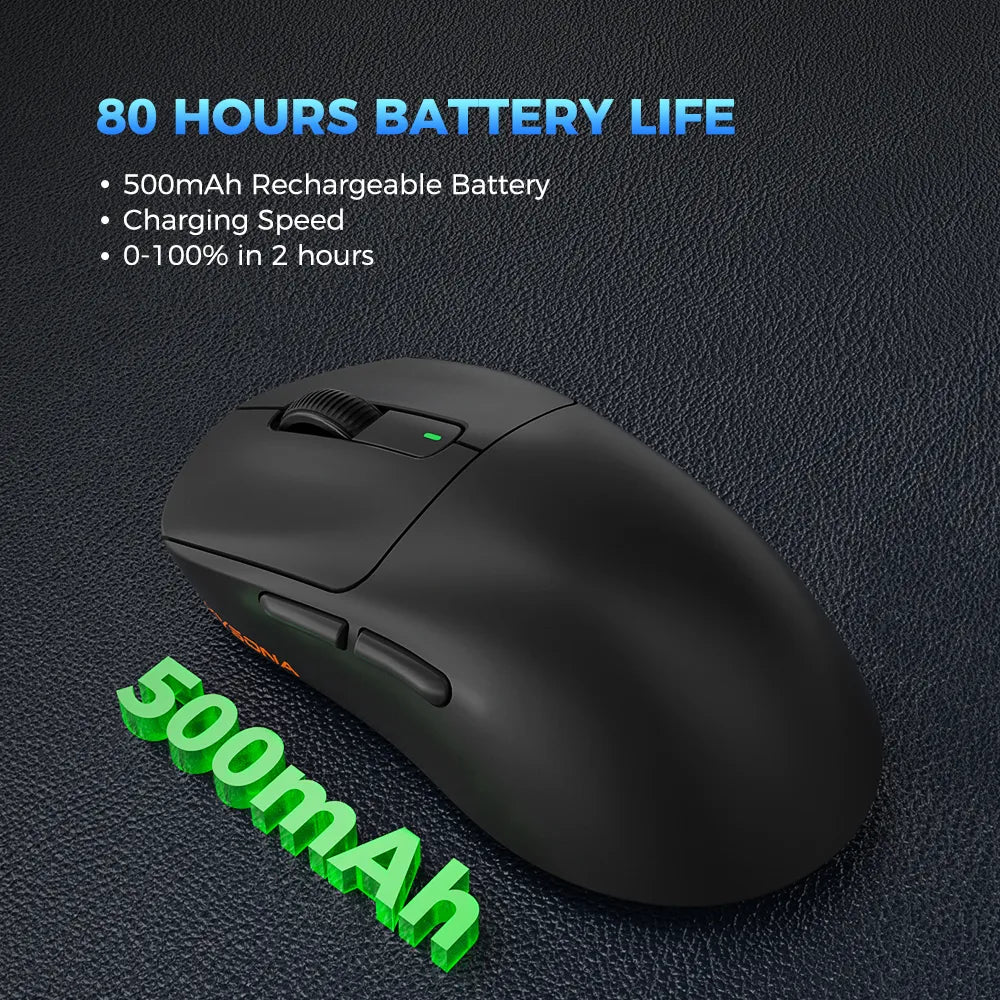 Unleash Precision Gaming: Kysona M600 Wireless Bluetooth Gaming Esports Mouse - Lightweight at 55g, 26000DPI with 6 Buttons, Powered by Optical PAM3395 Sensor for Laptop and PC Gaming