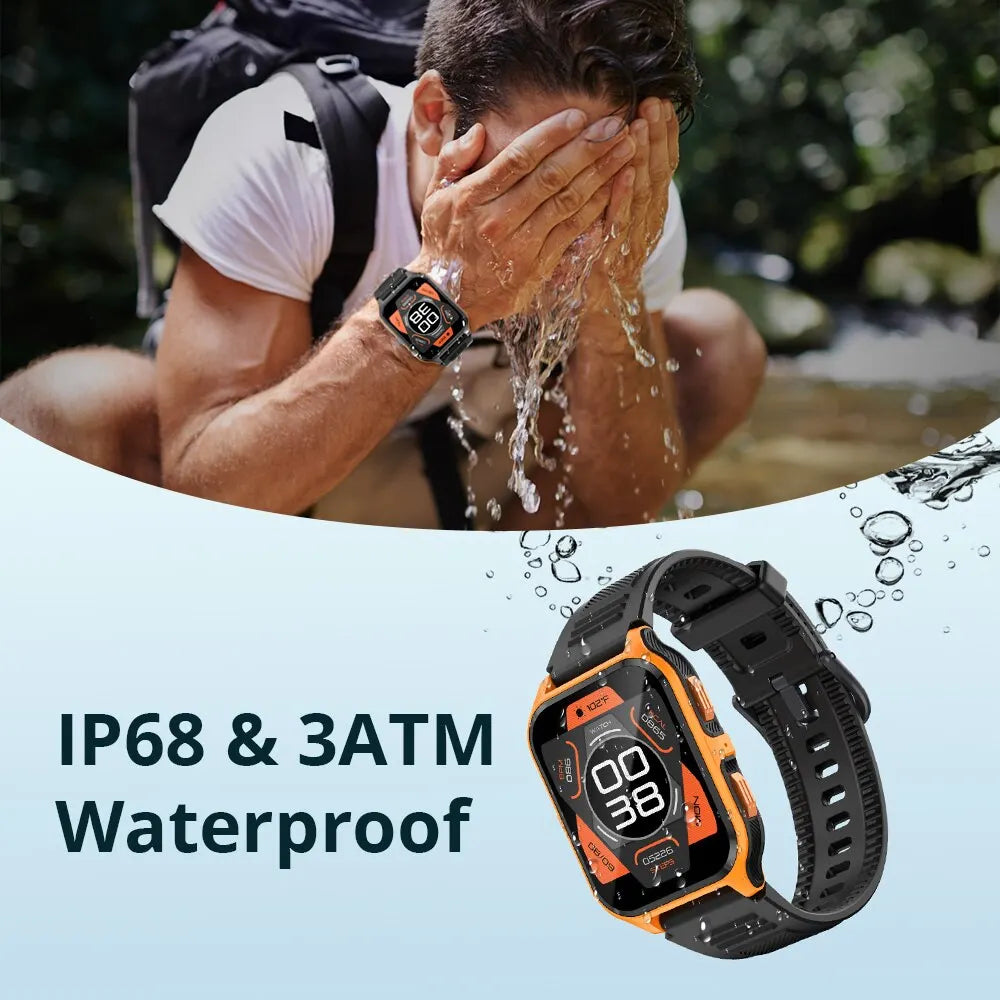 "COLMI P73: 1.9" Outdoor Military Smartwatch with Bluetooth Calling, IP68 Waterproof, Ideal for Xiaomi, Android, and iOS