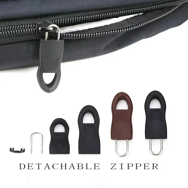 10Pcs Replacement Zipper Puller End: Fit for Rope Tag, Clothing Zip Fixer, Broken Buckle, Zip Cord Tab - Ideal for Bag, Suitcase, Backpack, Tent