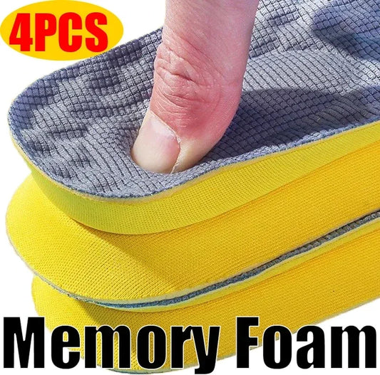 4Pcs=2pairs Soft Latex Memory Foam Insoles: Orthopedic Foot Support for Sport Shoes