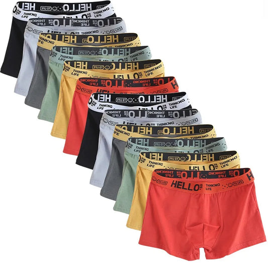 6 Pieces Men's Cotton Underwear, Breathable Boxer Shorts, Comfortable and Soft, Plus Size Men's Panties