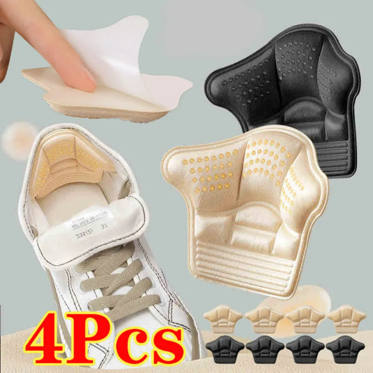 4Pcs Heel Stickers: Protectors for Shrinking Size Sneakers, Anti-Wear Shoe Pads for High Heels