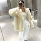 2024 Winter Fashion: Luxury Brand Gradient Animal Color Faux Fur Coat for Women - Loose, Oversized Long Fluffy Overcoat Outerwear