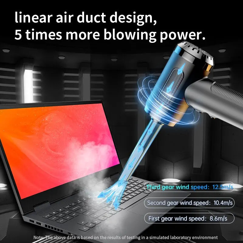 Powerful Cleaning On-the-Go: Portable USB Charged Compressed Air Duster Blower Cleaner for Computers and Cars