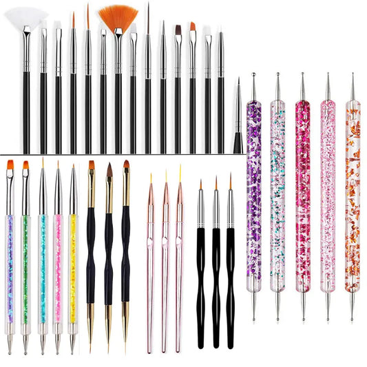 5/20Pcs Nail Art Brush Set: Design, Painting, Drawing, Carving, Dotting Pen