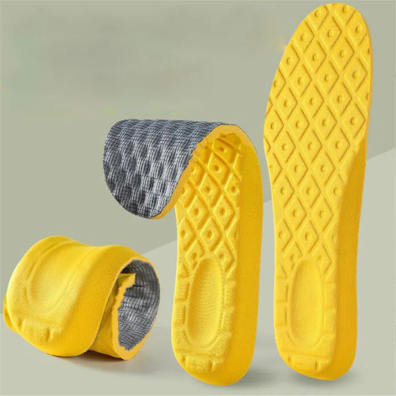 2Pcs Latex Memory Foam Insoles for Men: Breathable Orthopedic Sport Insoles for Foot Support