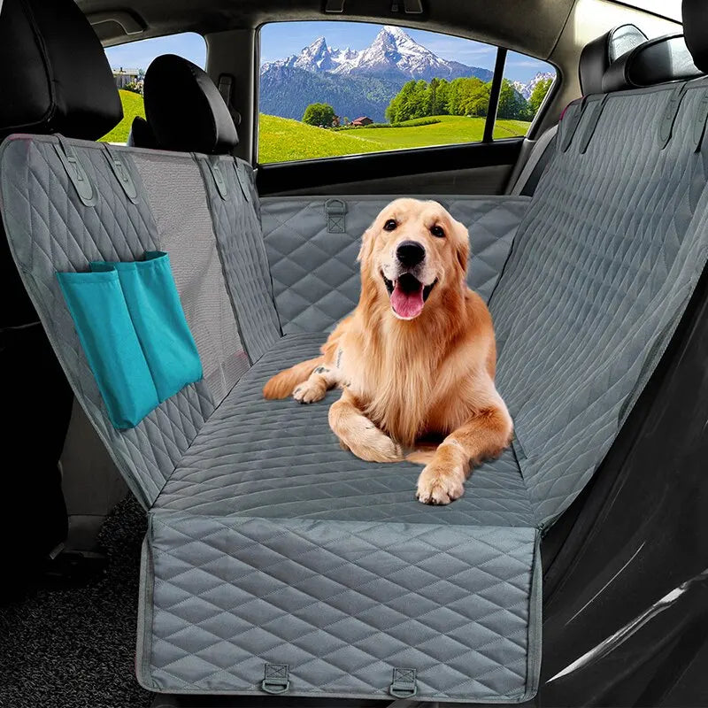 143×153CM Keep Your Car Clean and Your Pet Comfortable with our Double Zipper Car Pet Seat Pad. Waterproof and Dirt Resistant, Suitable for Multiple Models, Providing Solid Color Rear Seat Cushion Protection