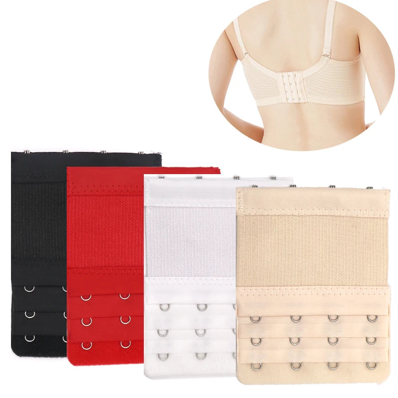 3/4pcs Elastic Bra Extender Clip Clasp Buckle Adjustable Back Belt Buckle Ladies Women Underwear Accessories Soft Bra Extension