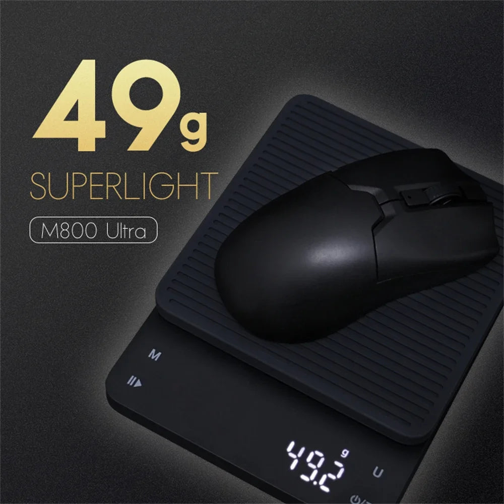 Delux M800: Ultra Lightweight Tri-Mode Gaming Mouse, 26000 DPI, 4K Compatible