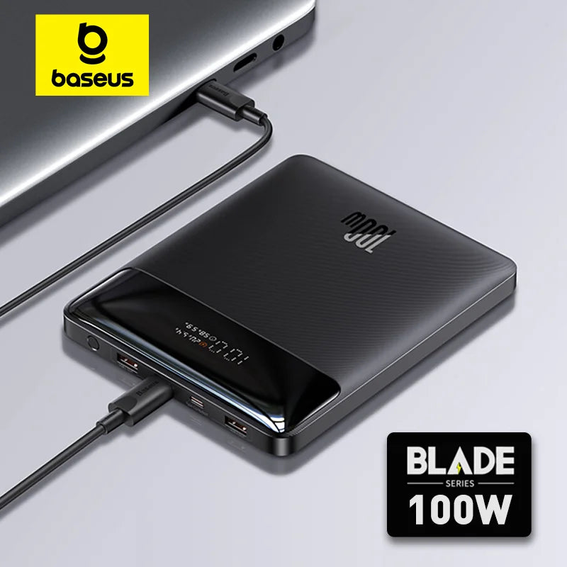 Baseus 100W Power Bank: 20000mAh Capacity with Type C PD Fast Charging. Portable External Battery Charger for Notebooks, includes 100W Cable