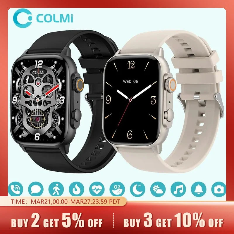 COLMI C81 Smartwatch: 2.0 Inch AMOLED Display, AOD Support, 100 Sports Modes - IP68 Waterproof, Ideal for Men and Women, Comparable to Ultra Series 8