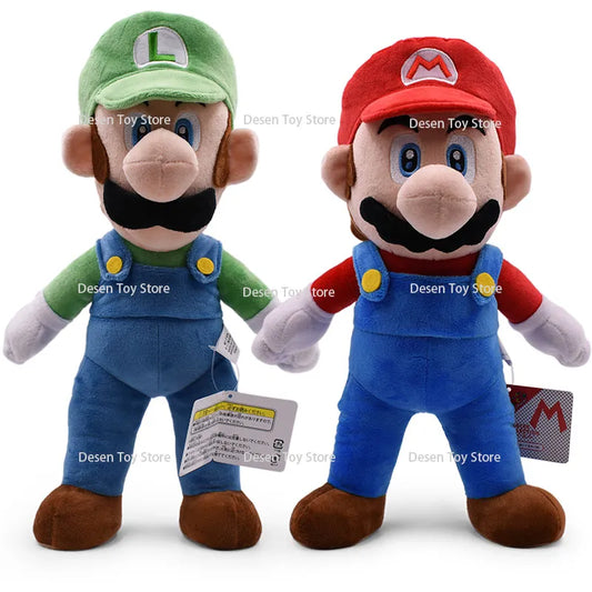 38-41cm Bros Plush Toys: Luigi and Mario Stuffed Anime Dolls - Perfect Gifts for Kids on Christmas or Birthdays